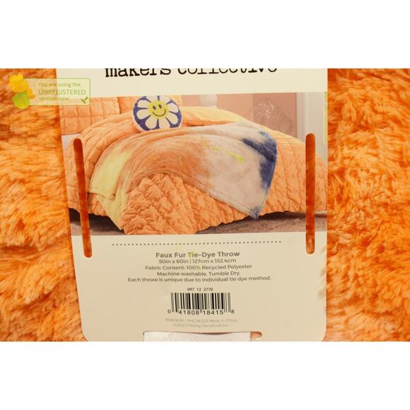Makers Collective Teen Tie Dye Faux Fur 50x60"Throw Blanket* - Picture 2 of 4